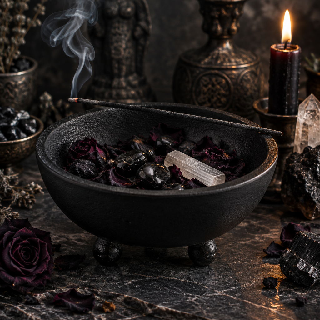 Cast Iron Oval Offering Bowl Lifestyle