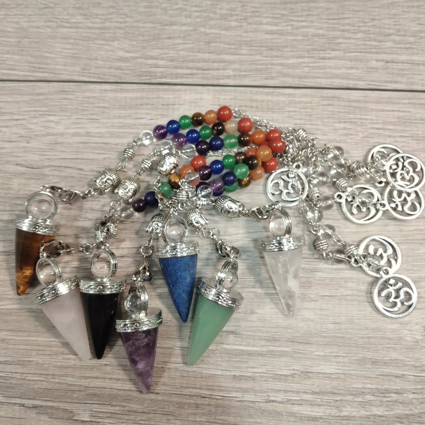 Ohm Chakra Pendulum Tiger Eye