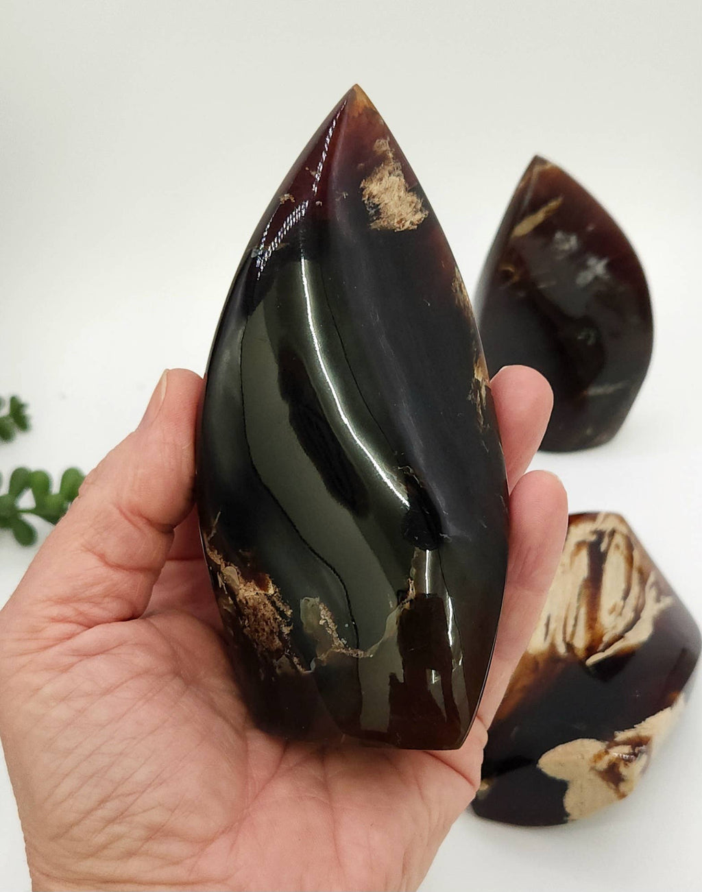 Amber Free Form Flame Shapes Indonesian(Approx. 3.5-4" Tall)
