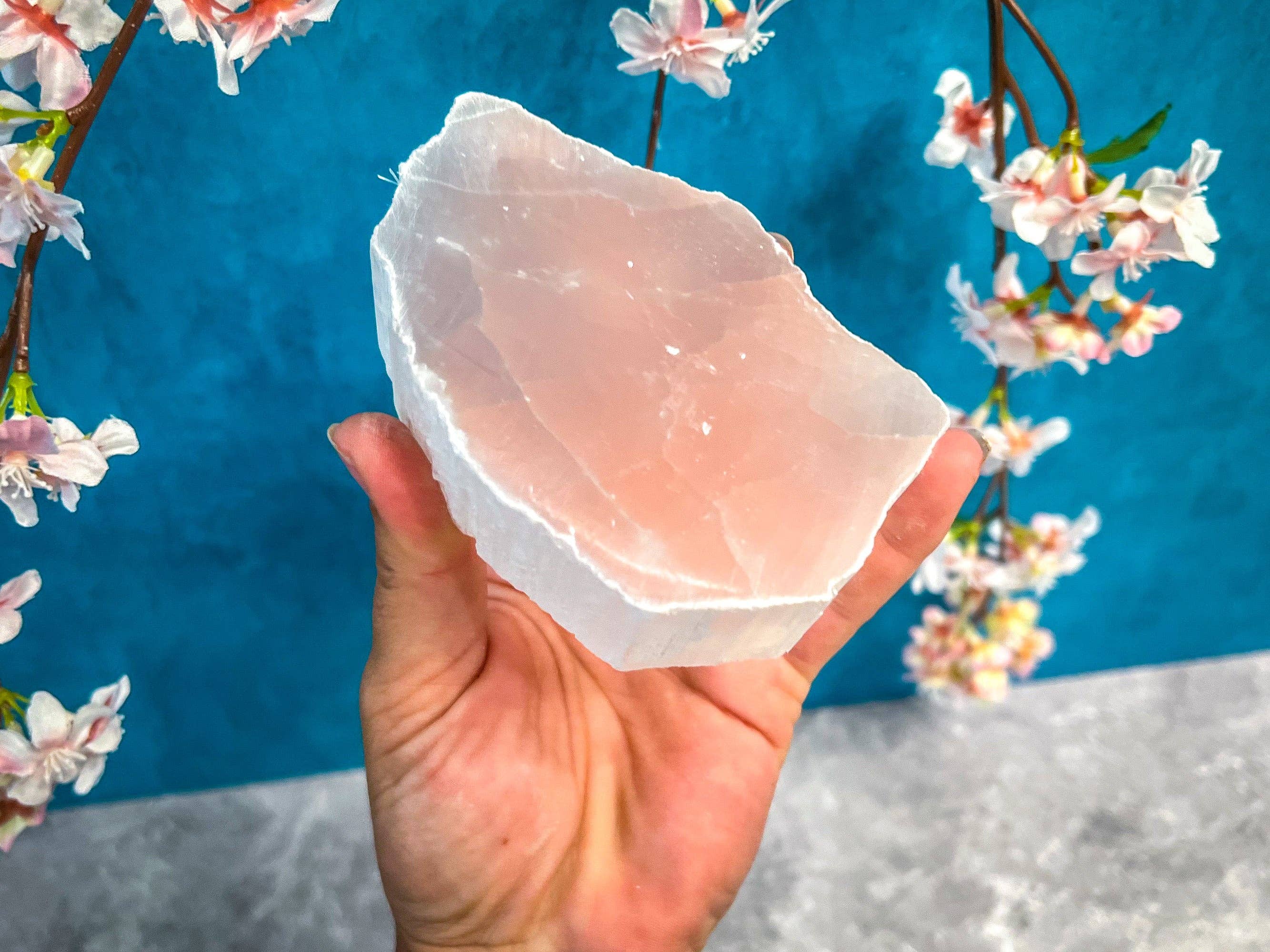 Ulexite, TV Stone, Polished