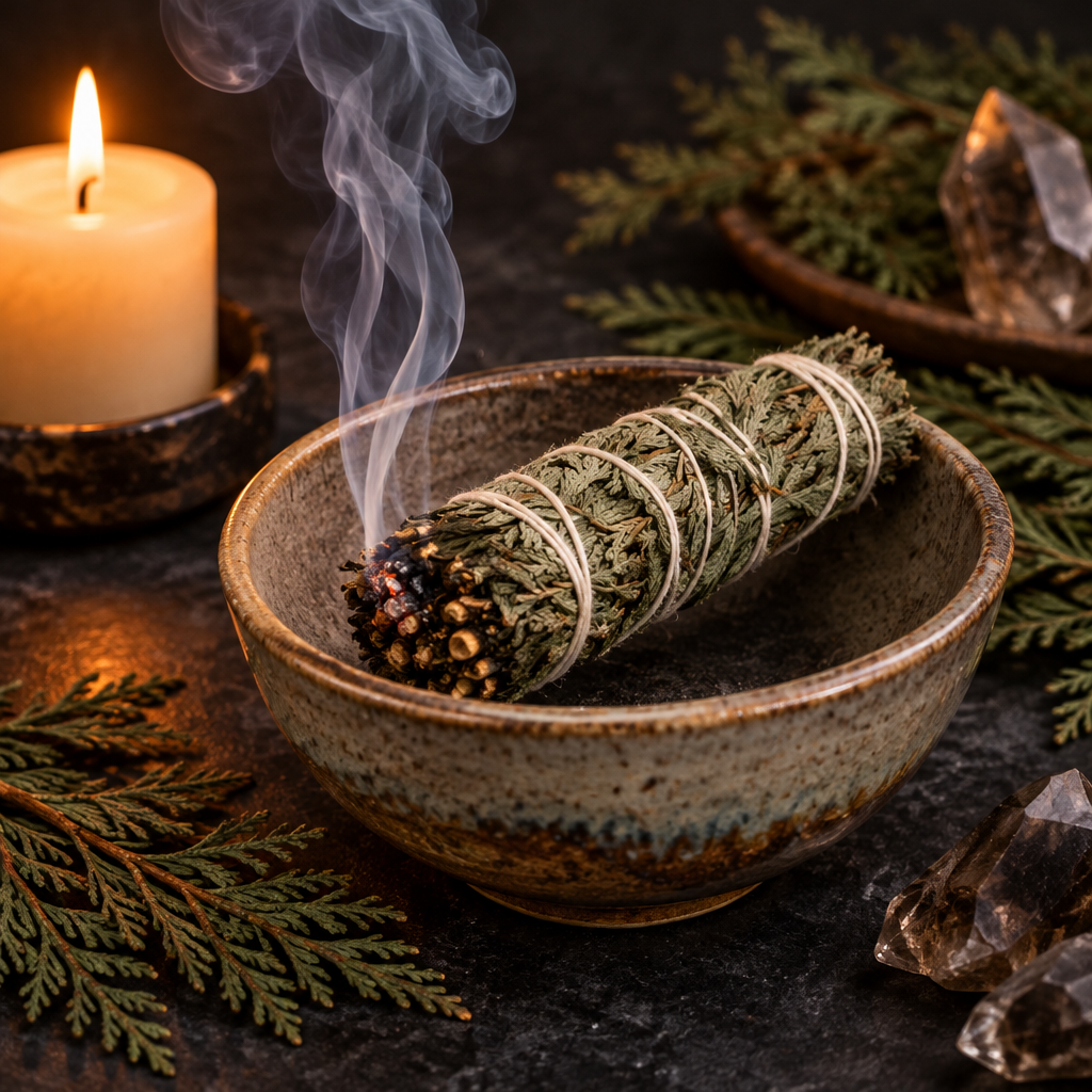 Cedar smudge stick lifestyle