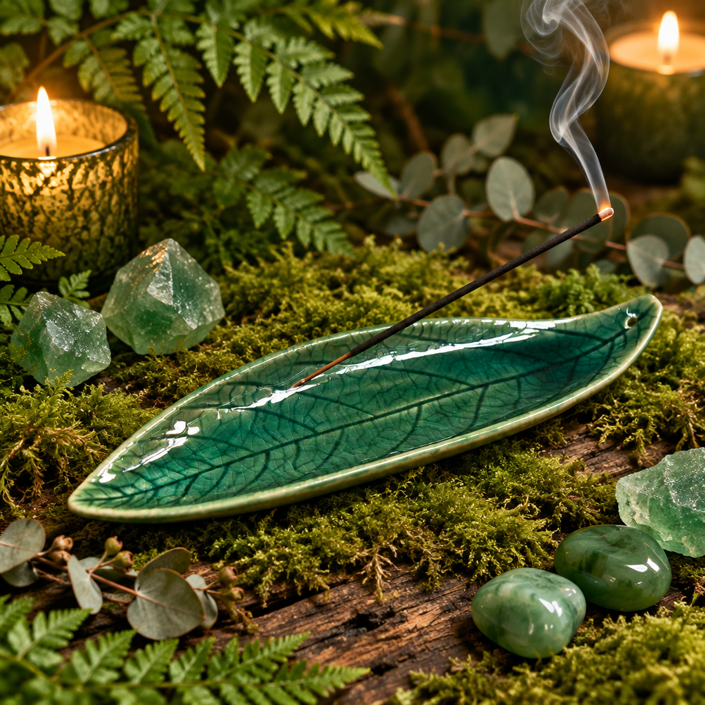 Ceramic Leaf Incense Holder Lifestyle