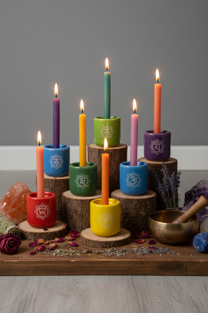 Chakra Chime Holders Lifestyle - Correct Candles