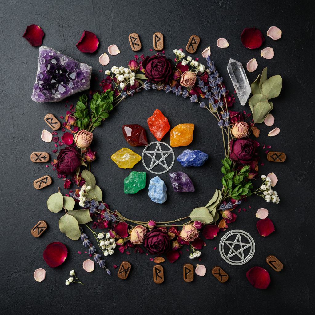 Chakra Goddess Candle Flat Lay