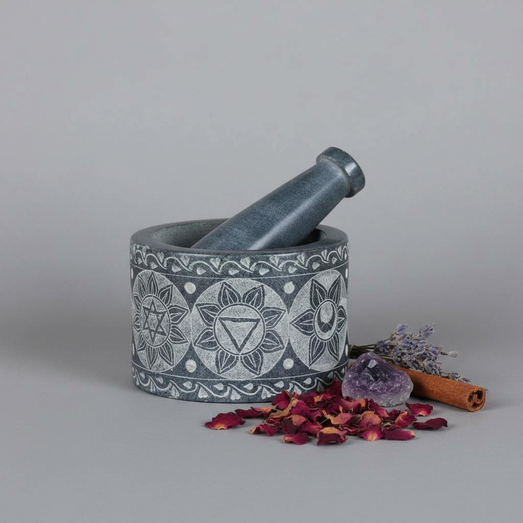 Chakra Mortar & Pestle Hero - Grey