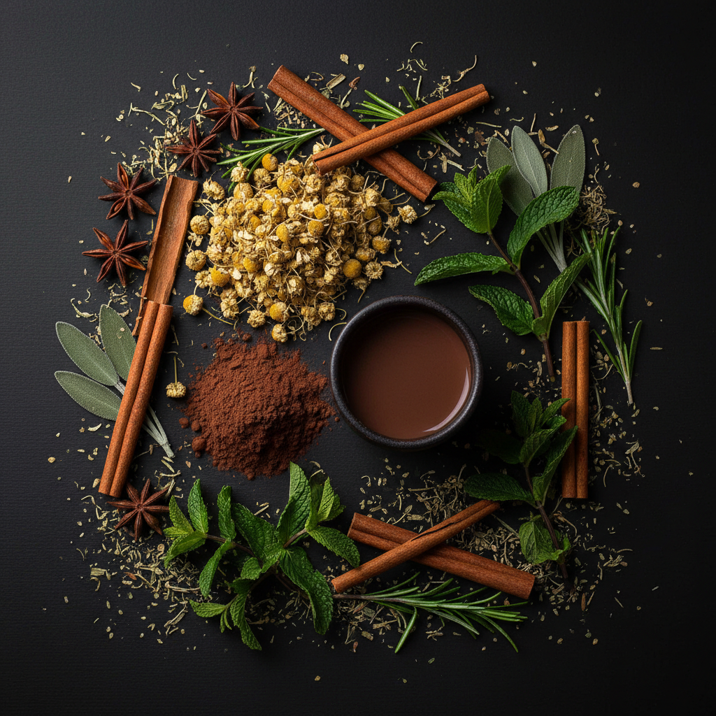 Chocolate Spice Tea Flat Lay