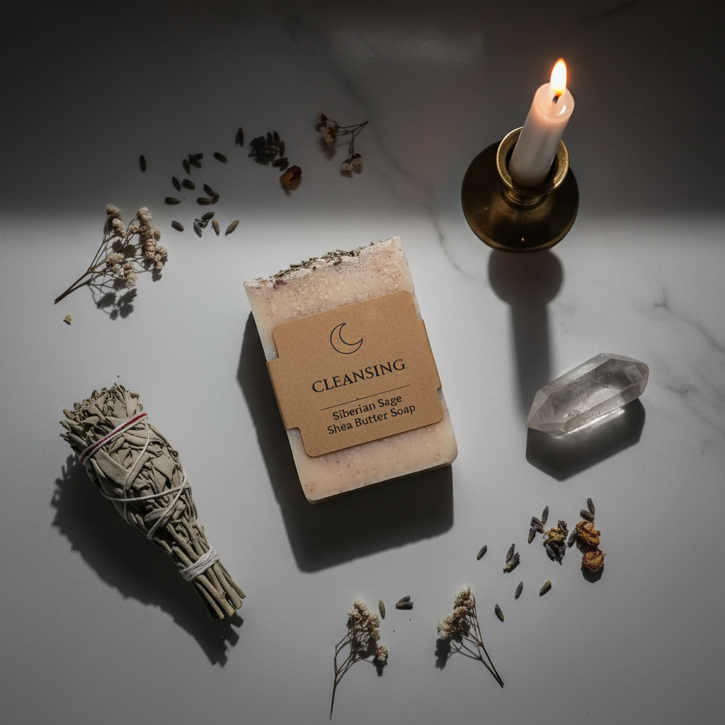 Cleansing Siberian Sage Soap Flat Lay