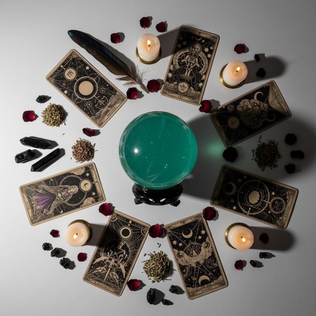 Crystal Ball Flat Lay