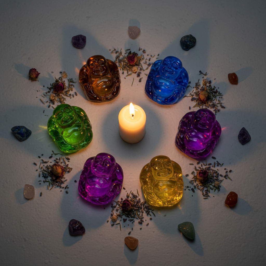 Crystal Buddha Flat Lay