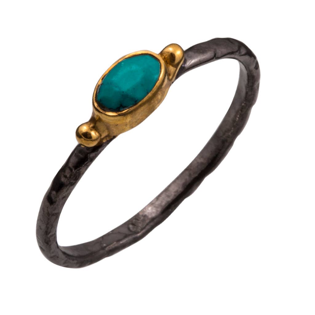 Demure Turquoise Band Ring Size 8