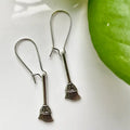 Silver Witch Broom Earring