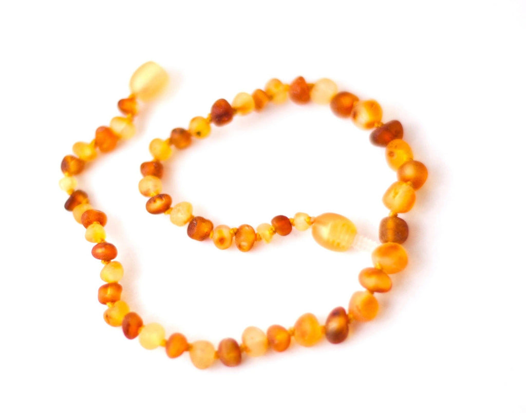 Baltic Amber Necklace | Raw Duo Light Gold & Caramel | 11" | Handcrafted in Lithuania