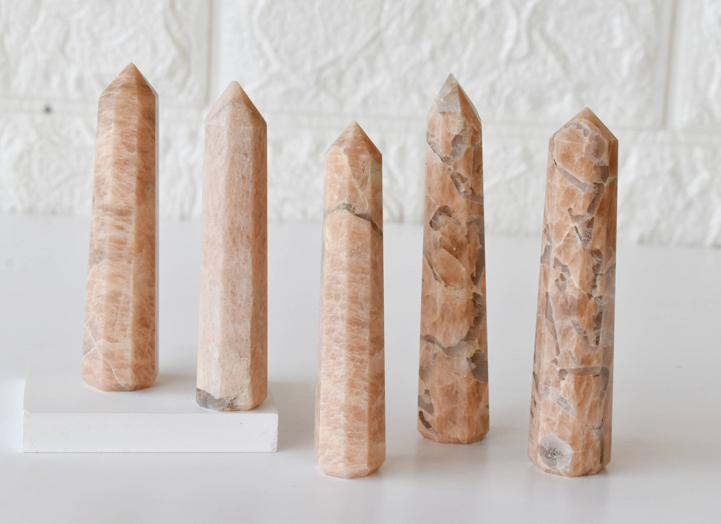 Moonstone Crystal Tower | Healing Obelisk Point | Natural Gemstone Tower