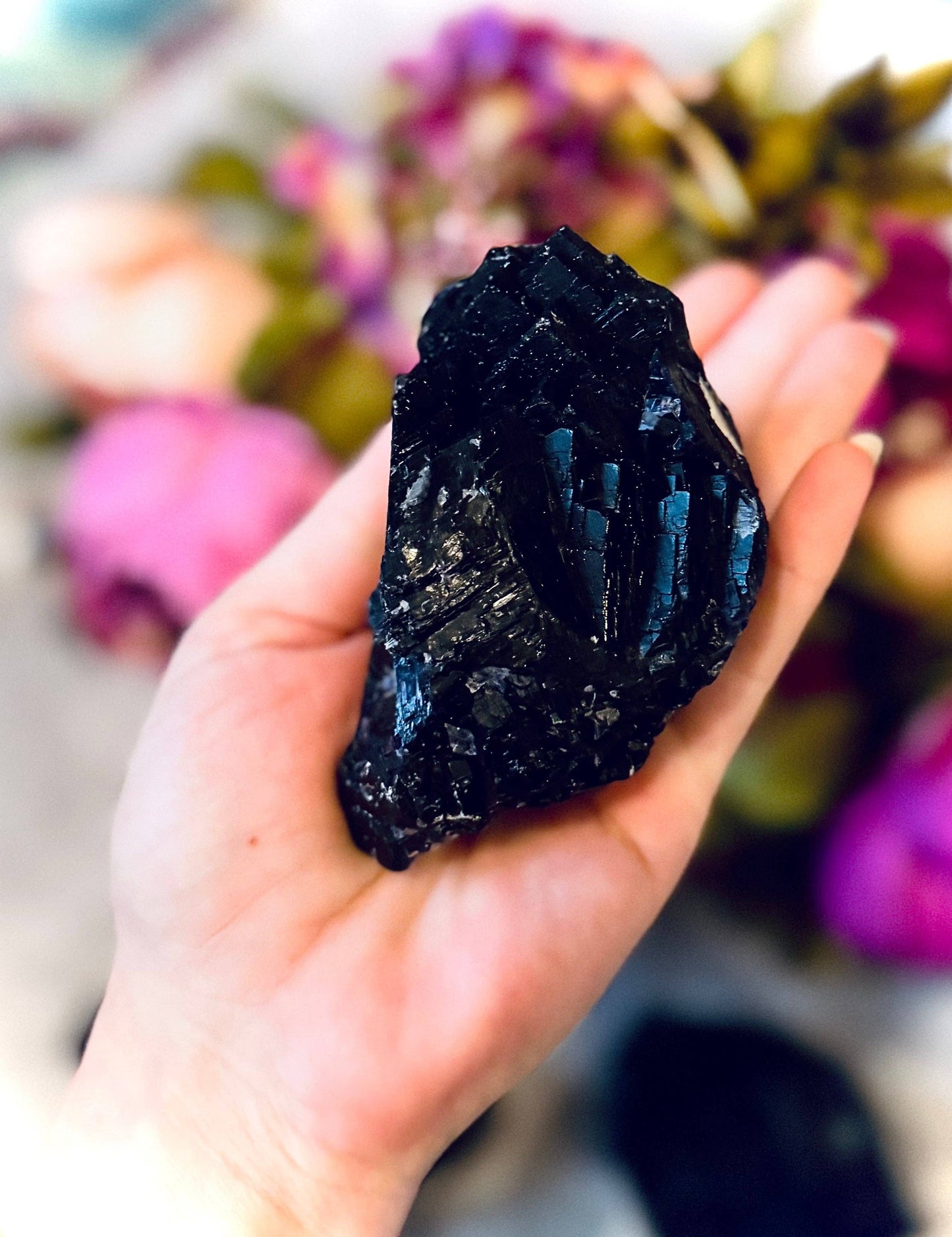 RARE Black Rose Fluorite Specimens, Fluorescent Red or Pink