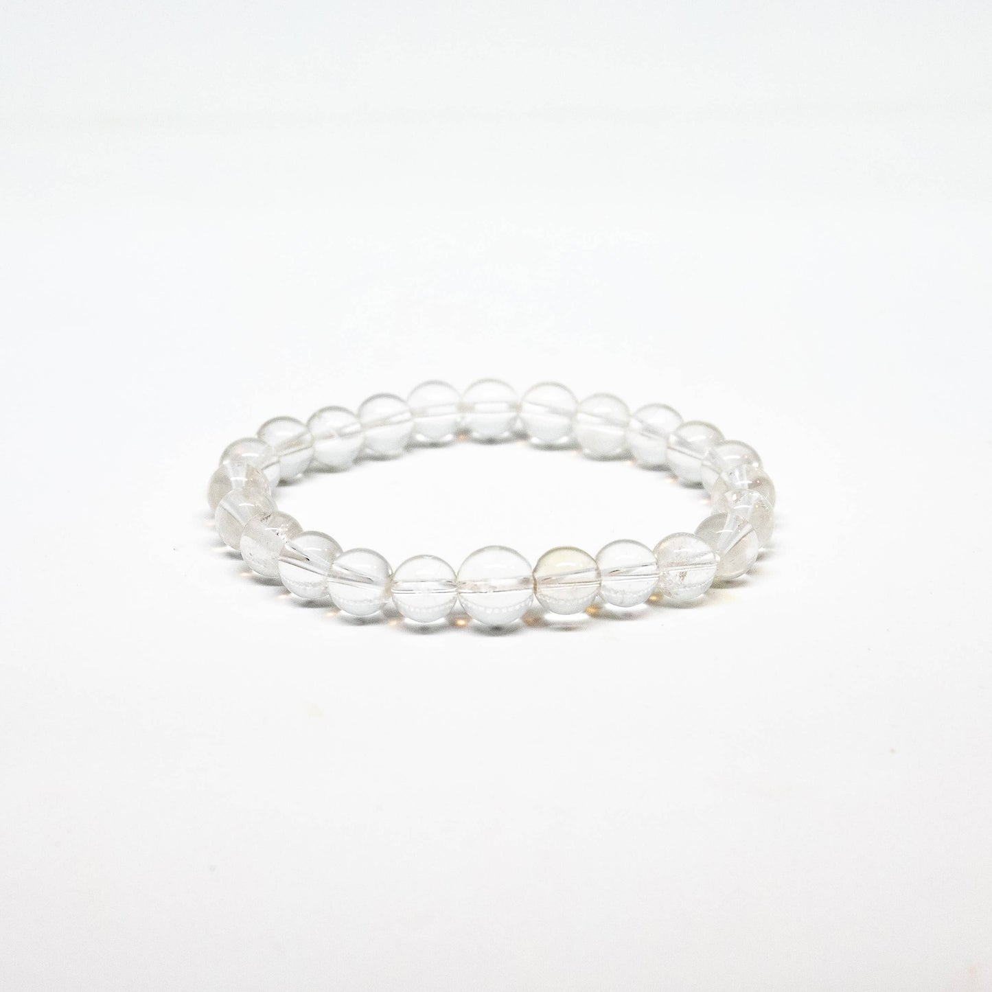 Clear Quartz Crystal Beaded Bracelet - Wrist Mala - 8mm