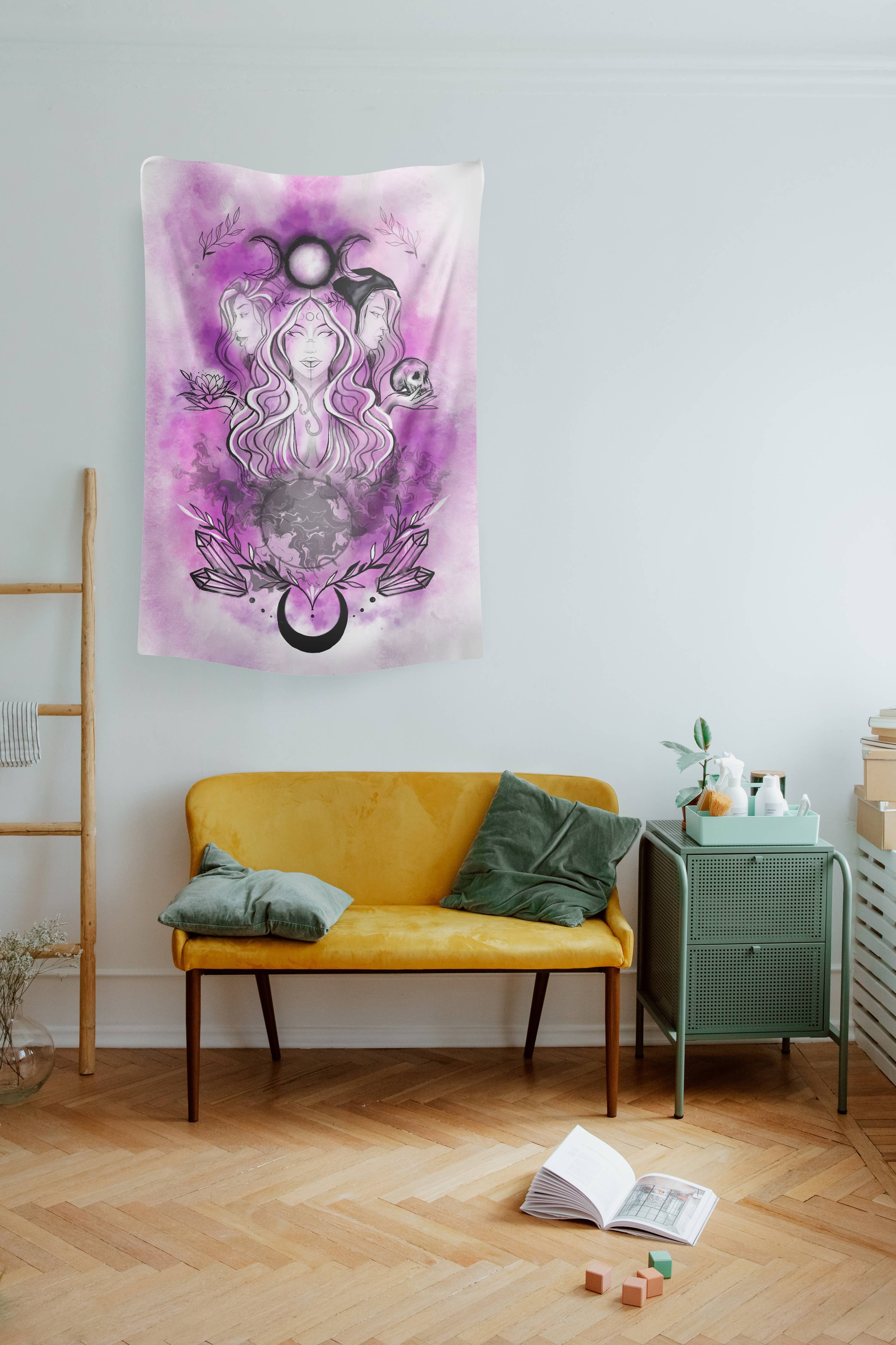 Triple Goddess Tapestry - Maiden Mother Crone Wall Hanging