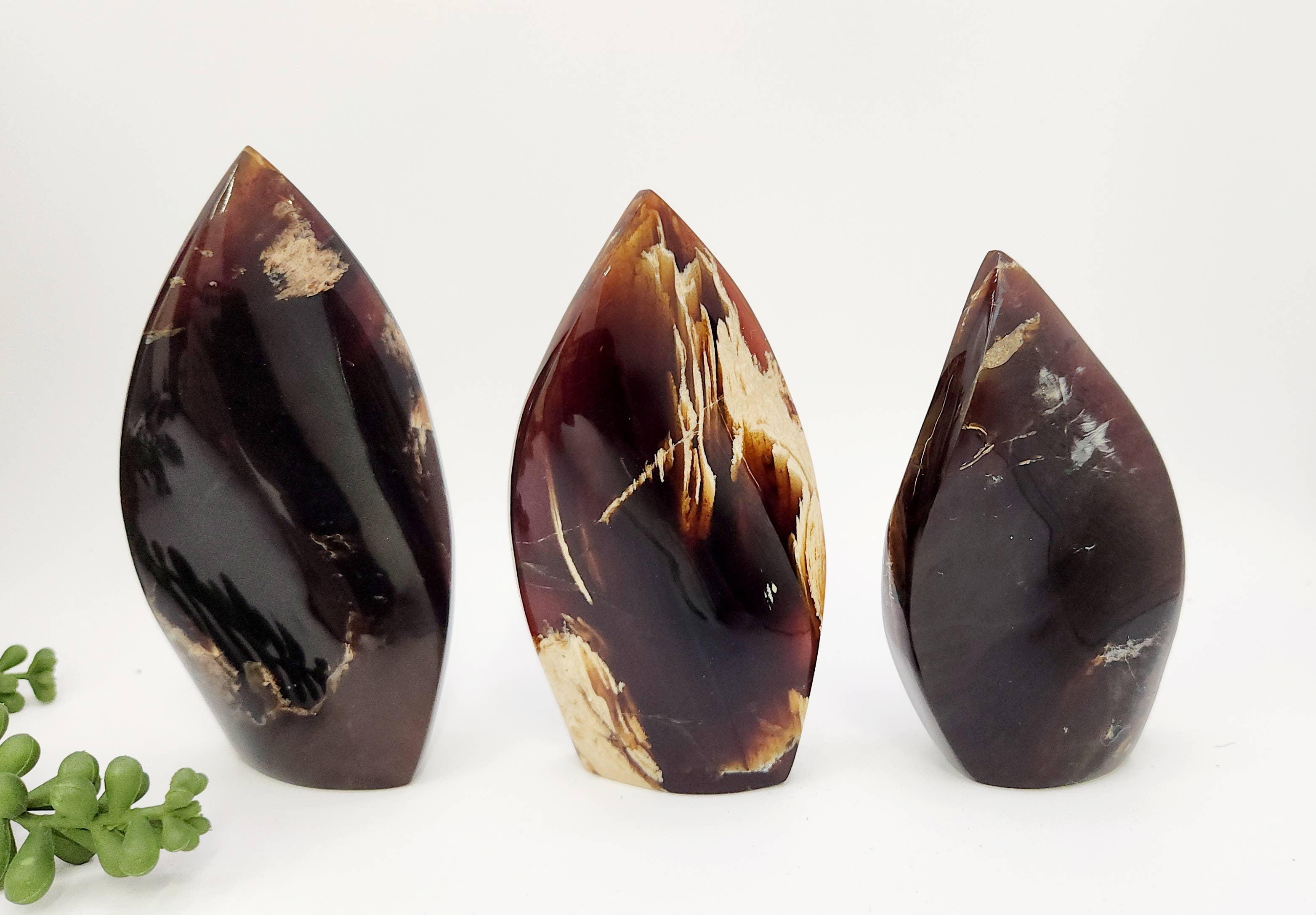 Amber Free Form Flame Shapes Indonesian(Approx. 3.5-4" Tall)