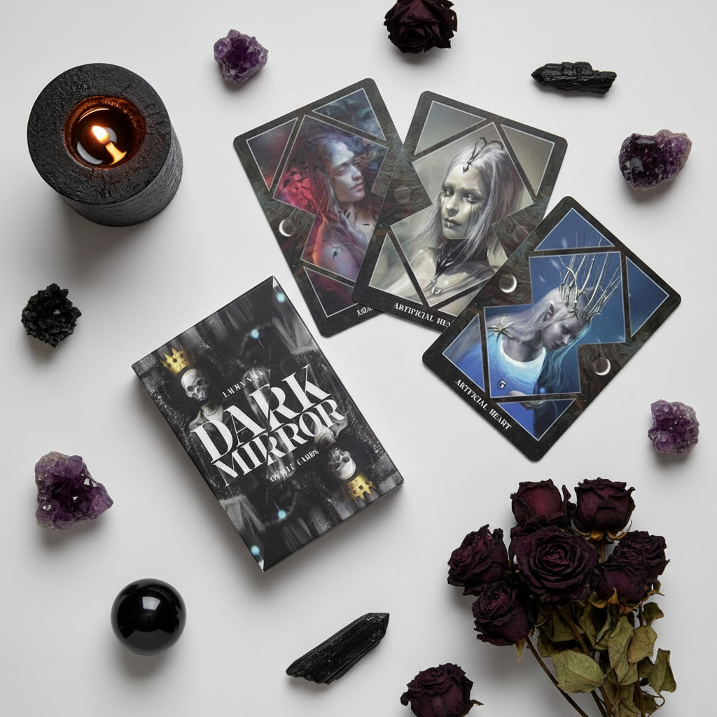 Dark Mirror Oracle Cards Flat Lay