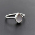 Rose Quartz Teardrop Sterling Silver Size 9