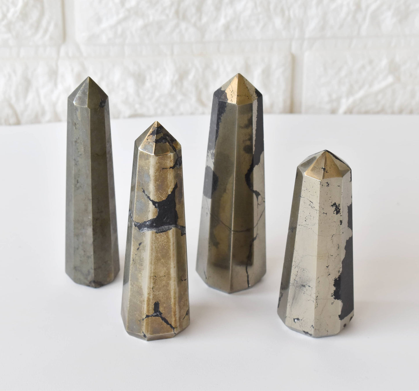 Pyrite Crystal Tower | Healing Obelisk Point | Natural Gemstone Tower