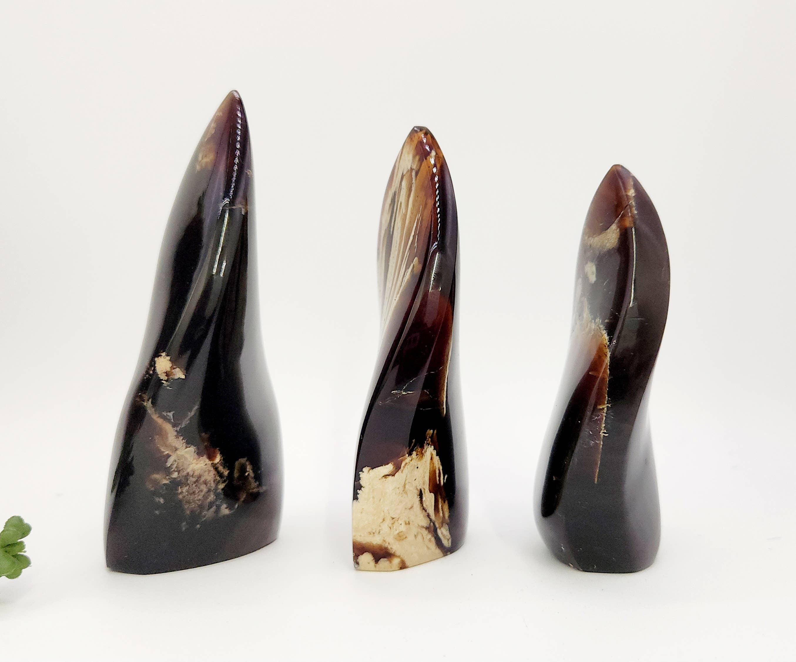 Amber Free Form Flame Shapes Indonesian(Approx. 3.5-4" Tall)