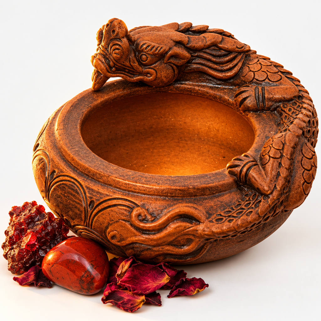 Dragon Terra Cotta Incense Burner Hero