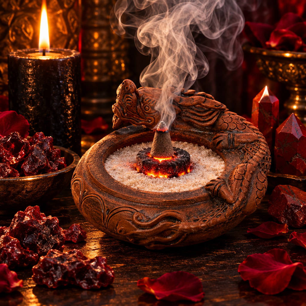 Dragon Terra Cotta Incense Burner Lifestyle