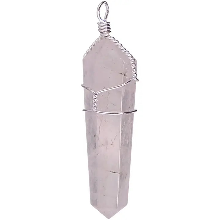 Wire Wrapped Crystal Point Pendant