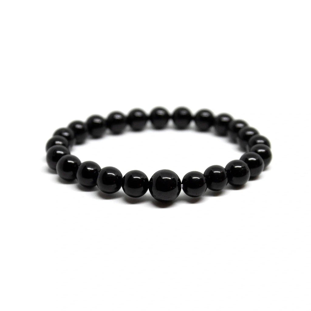 Black Obsidian Beaded Bracelet 6mm - Average Wrist
