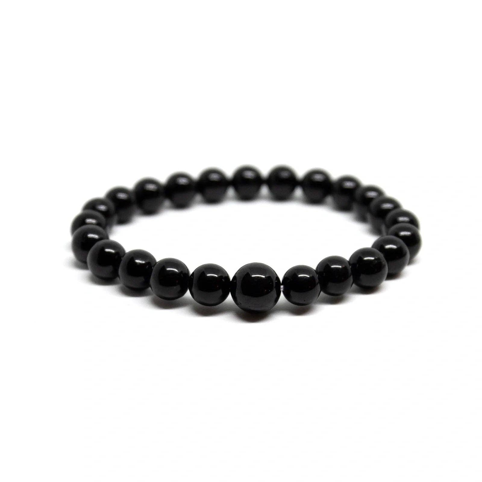 Black Obsidian Beaded Bracelet 6mm - Average Wrist
