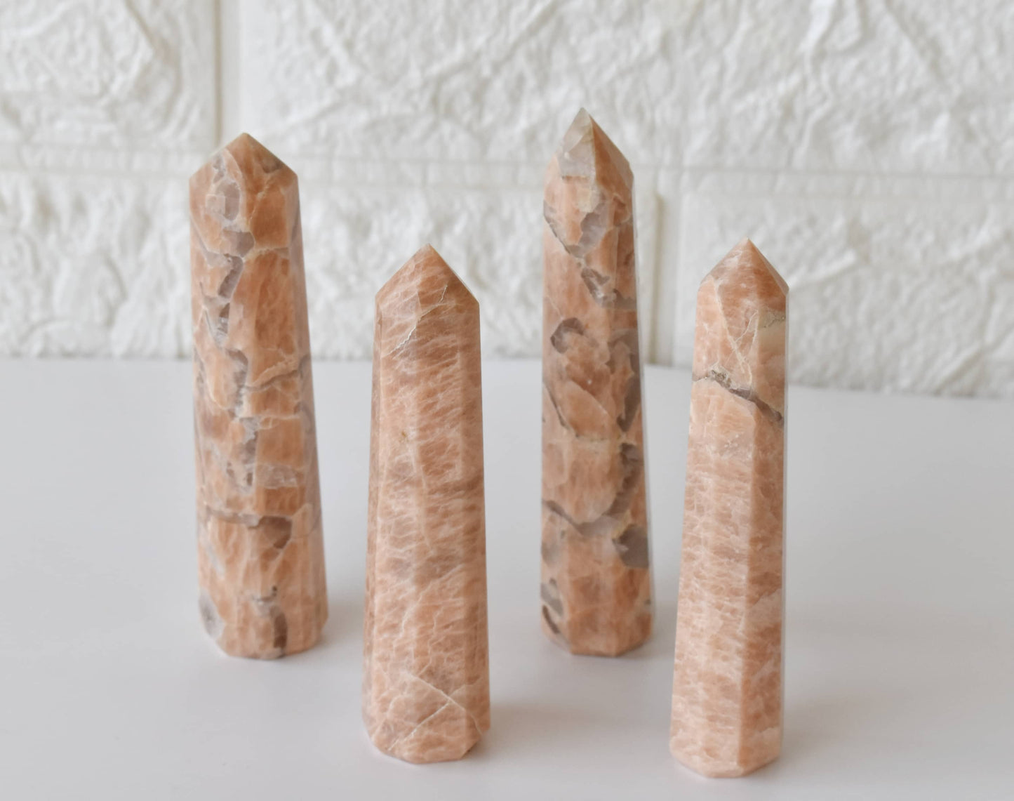 Moonstone Crystal Tower | Healing Obelisk Point | Natural Gemstone Tower