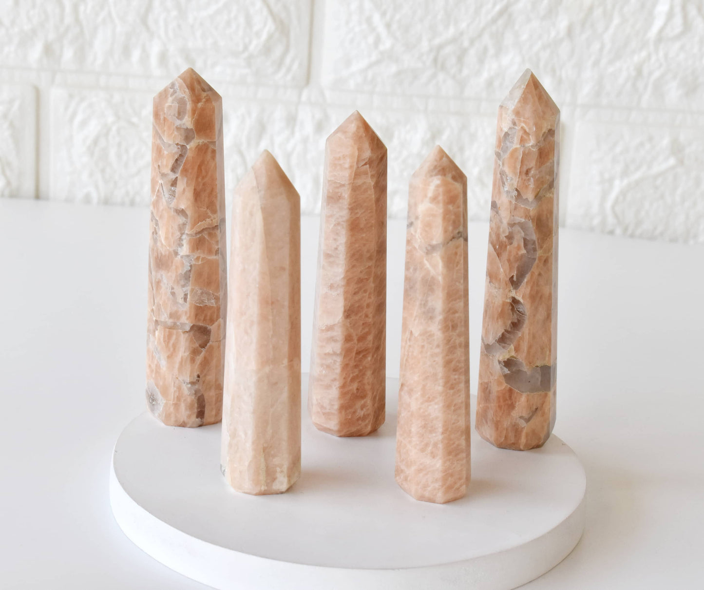 Moonstone Crystal Tower | Healing Obelisk Point | Natural Gemstone Tower