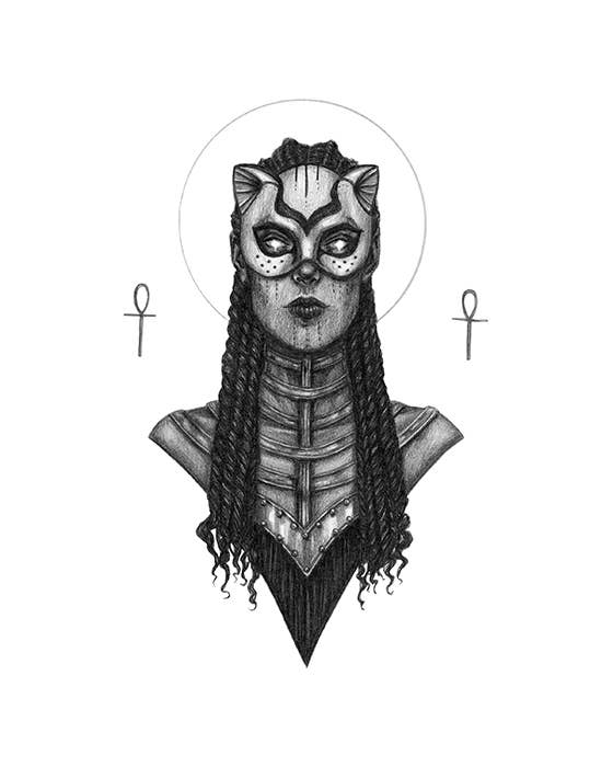 Sekhmet Fine Art Print - Egyptian Goddess of War & Wraith