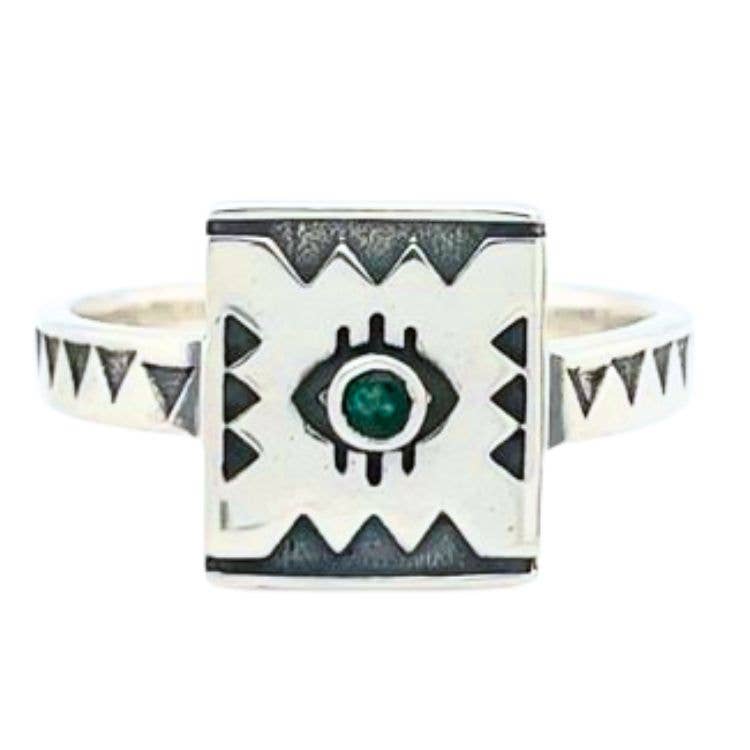 Emerald Promise Of The Oracle Ring - Sterling Silver Size 8