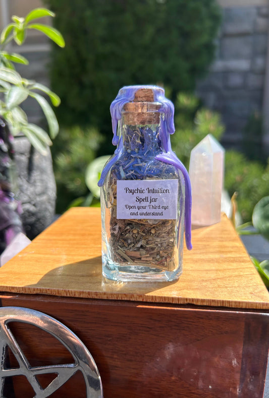 Psychic Enhancement Spell Jar - Intuition, Divination & Third Eye Activation