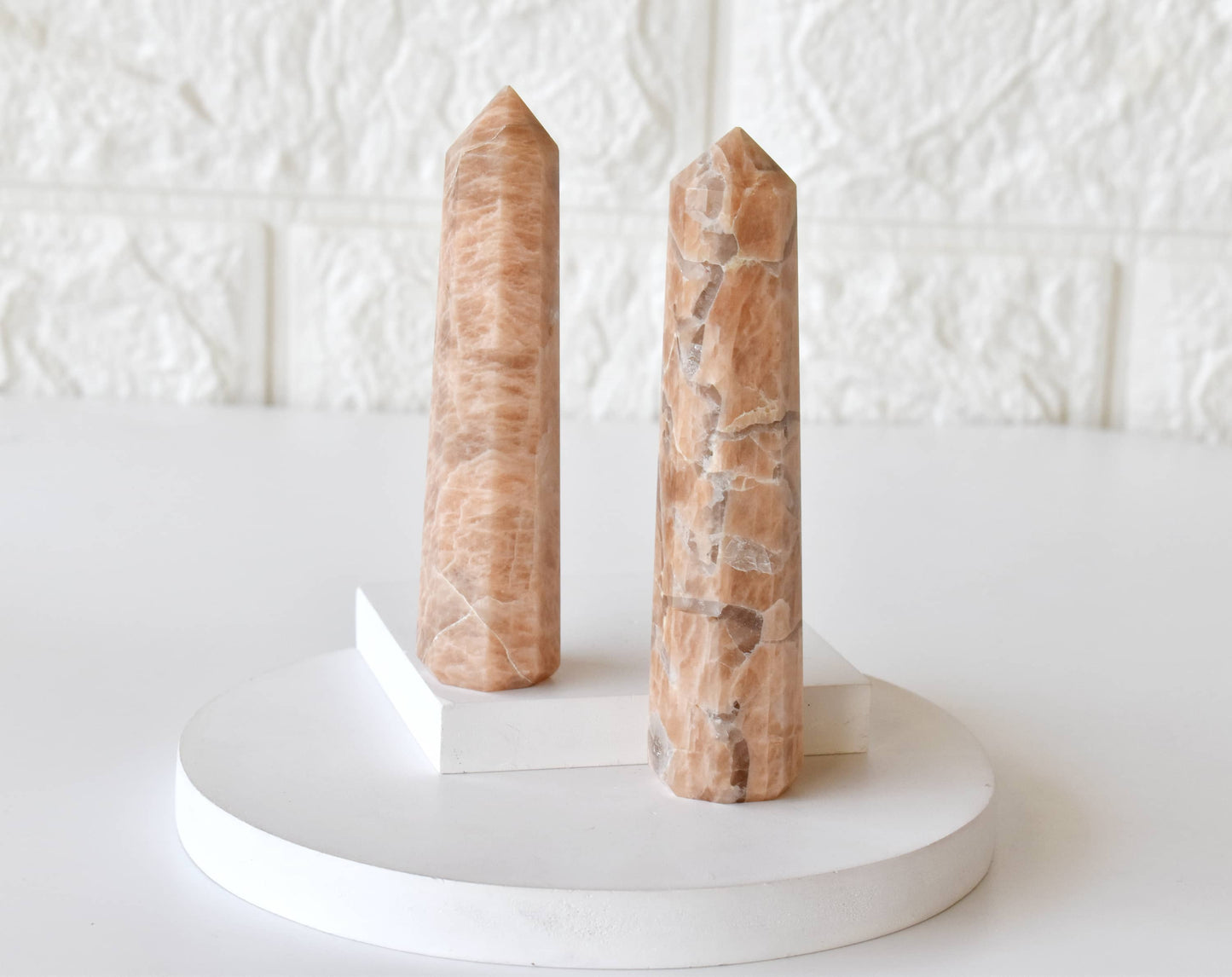 Moonstone Crystal Tower | Healing Obelisk Point | Natural Gemstone Tower
