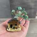 Fairy House Gemstone Tree | Crystal Chip Wire Tree Cottage Figurine