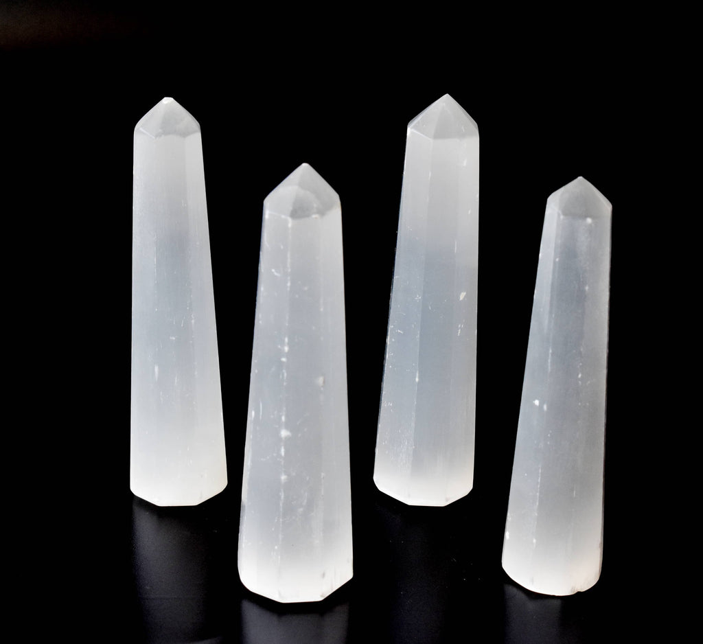 Selenite Crystal Tower | Healing Obelisk Point | Natural Gemstone Tower