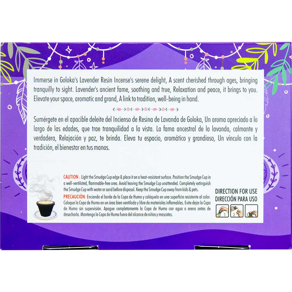 Goloka Sacred Smudges Resin Cups - Lavender (Pack of 6)