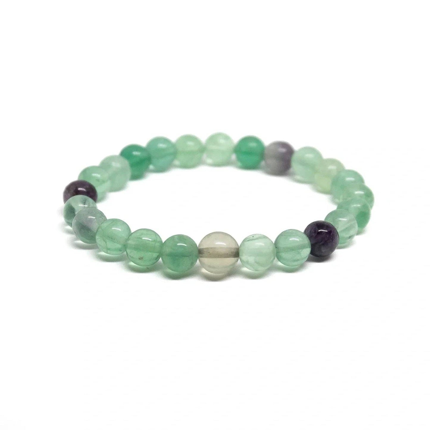 Rainbow Fluorite Beaded Bracelet 4mm - Average Wrist