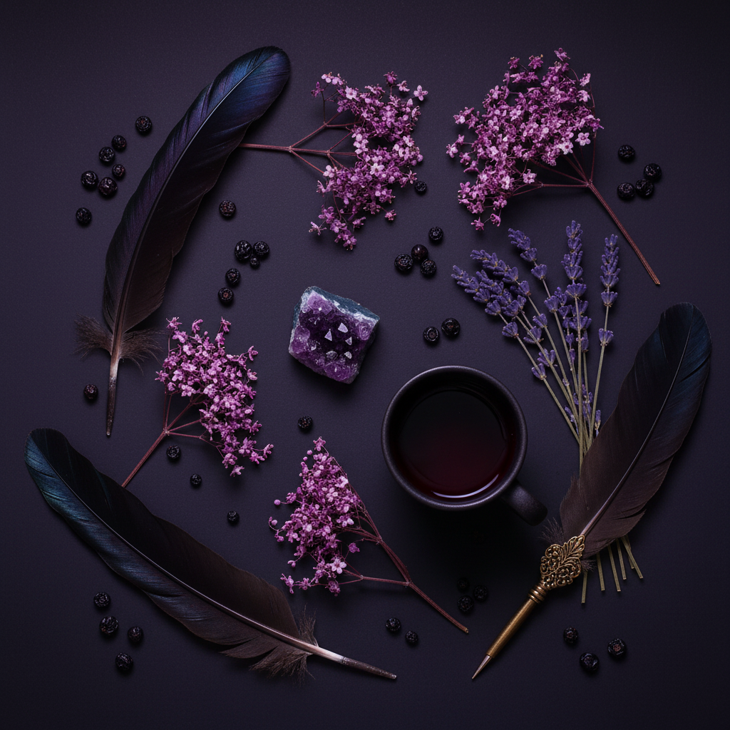 Edgar Allen Elderberry Flat Lay