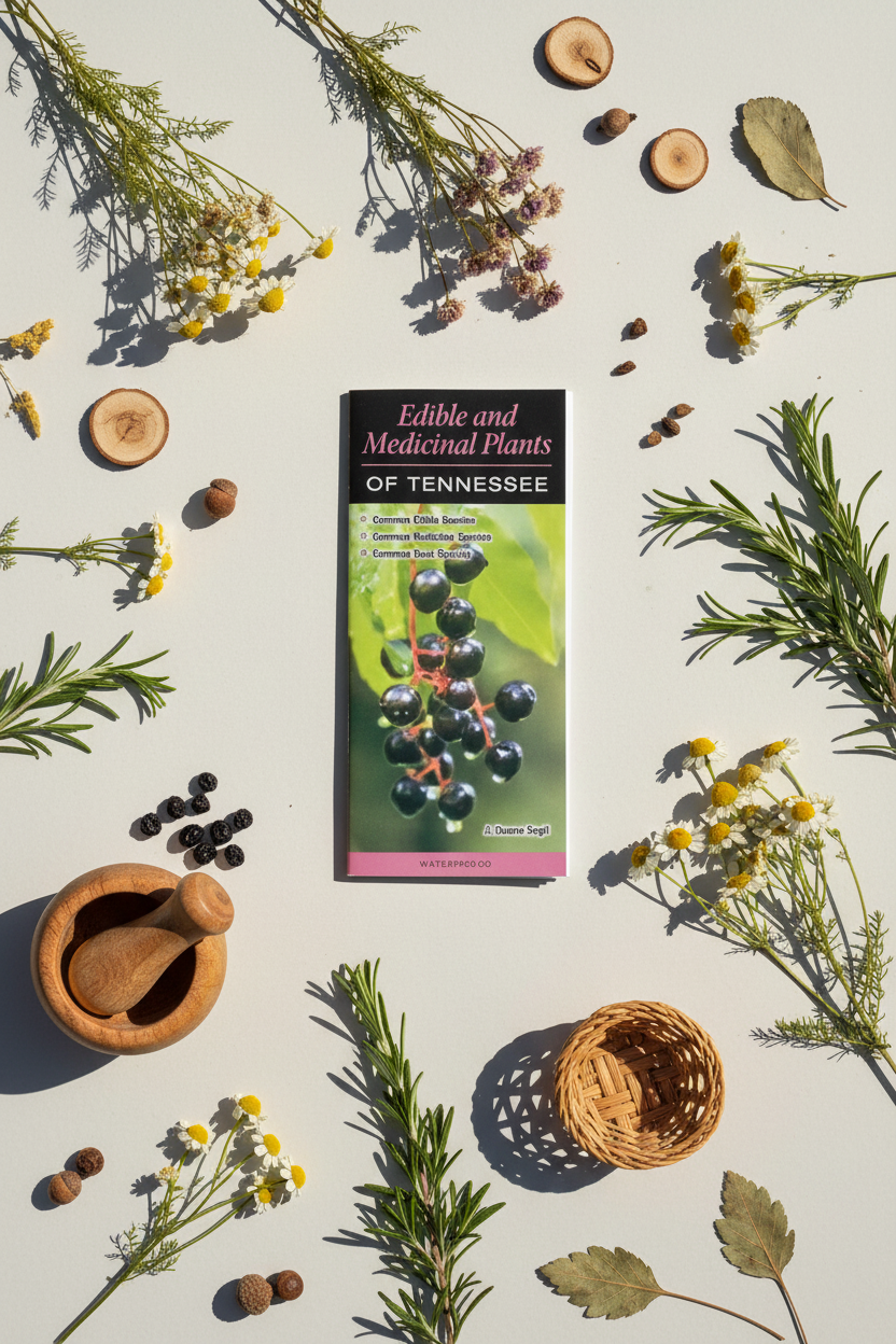 Edible and Medicinal Plants of Tennessee Flat Lay