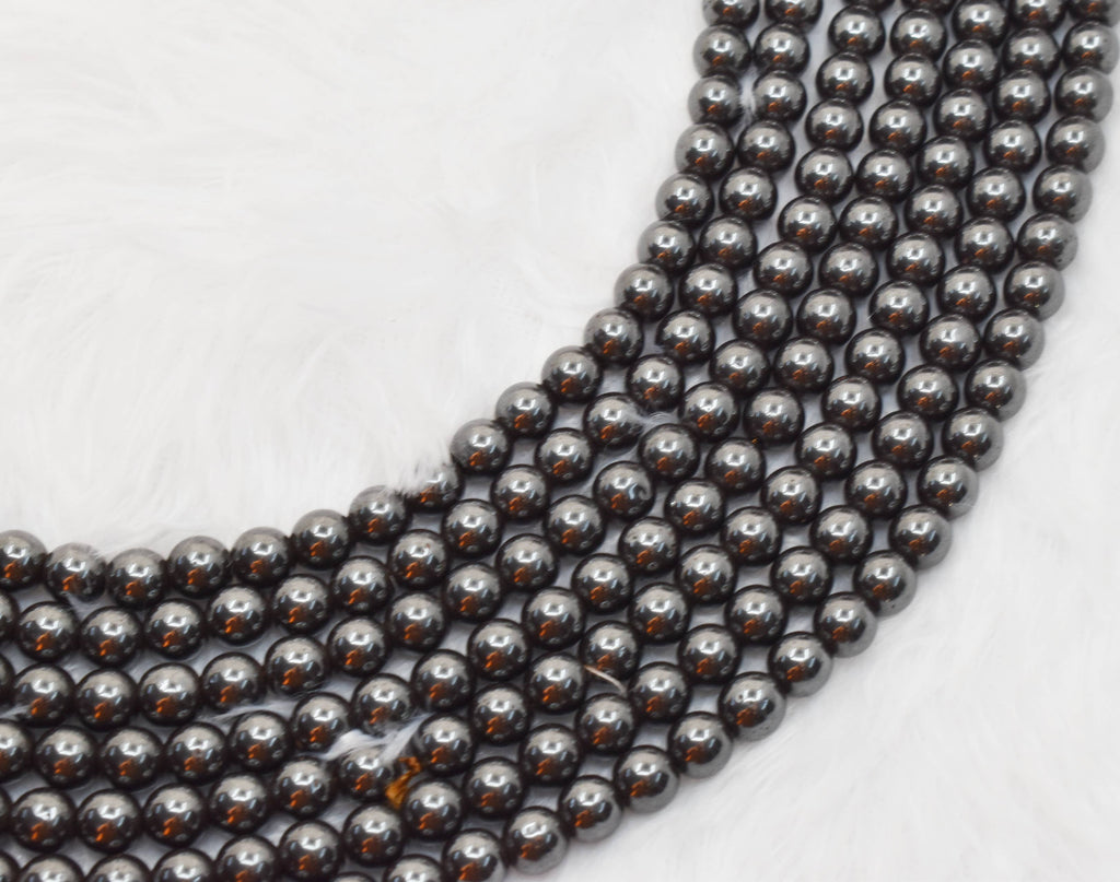 Hematite Beads 6mm | Natural Gemstone Beads for Jewelry Making