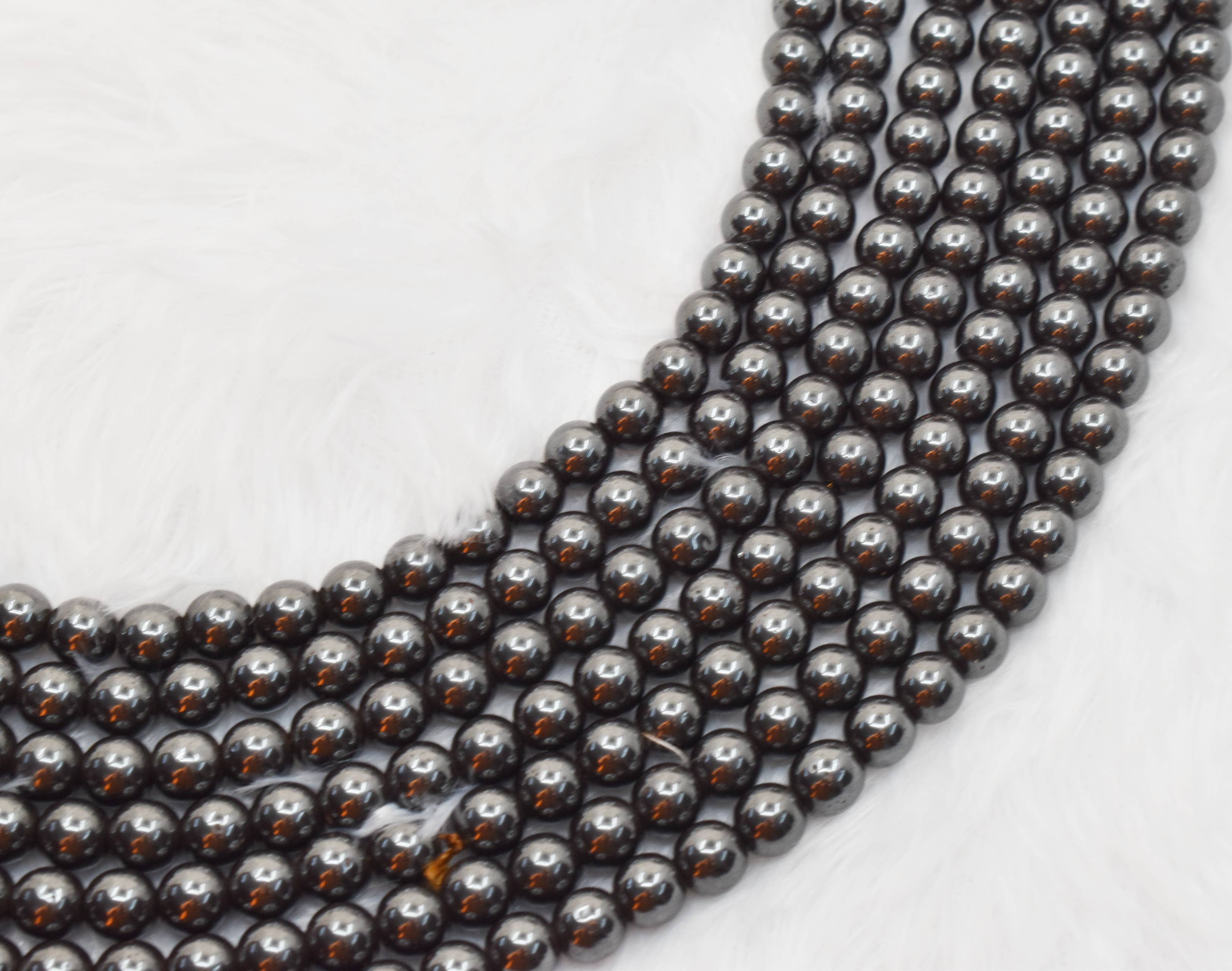 Hematite Beads 6mm | Natural Gemstone Beads for Jewelry Making