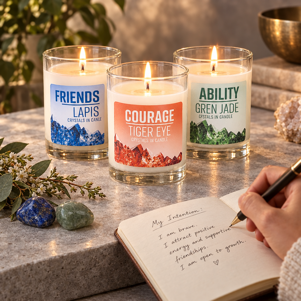 Energy Stone candles lifestyle