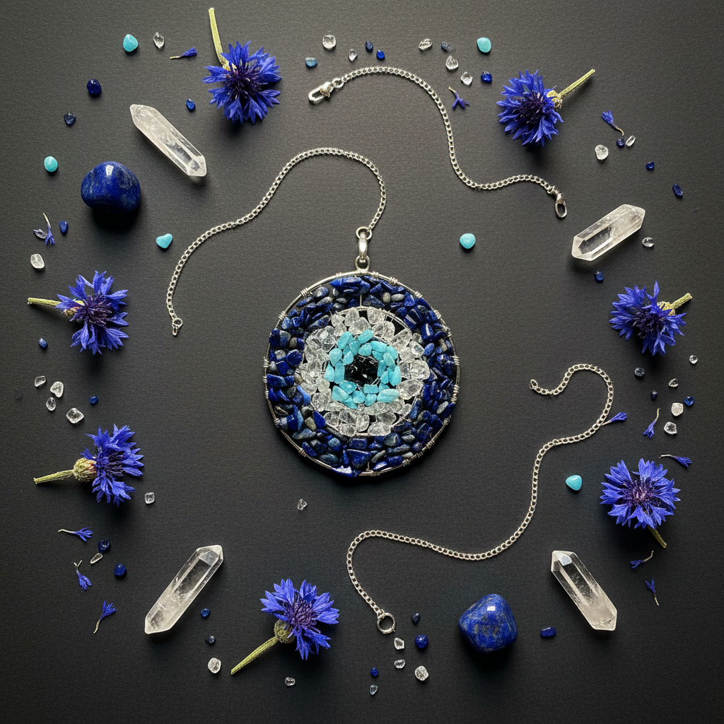 Evil Eye Pendant Flat Lay