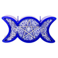 Intention Candle - Triple Moon Pentacle Purple & Silver Each