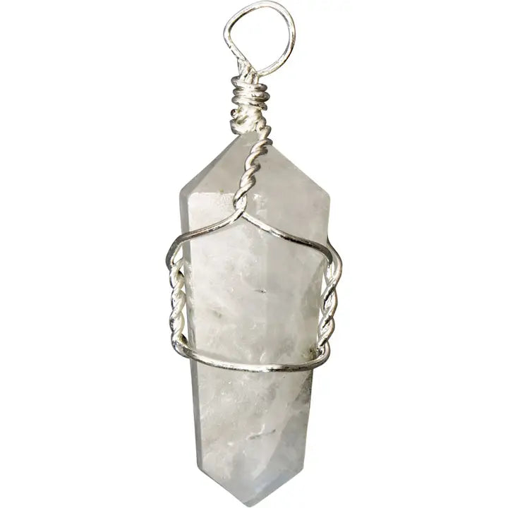 Wire Wrapped Crystal Point Pendant