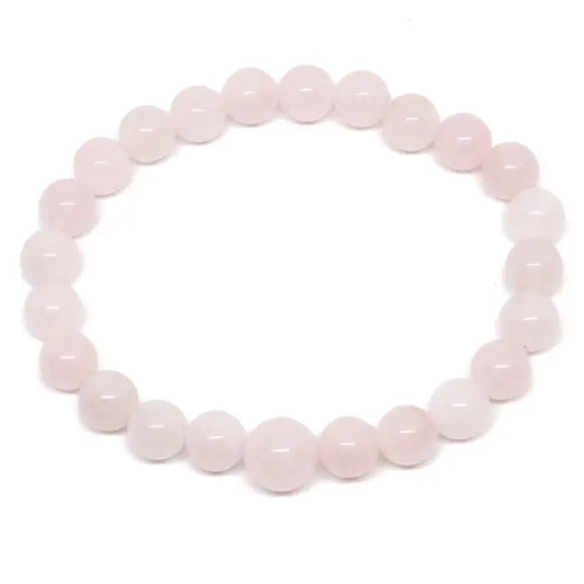 Rose Quartz Stretchy Beaded Bracelet - Prayer Beads - 8mm