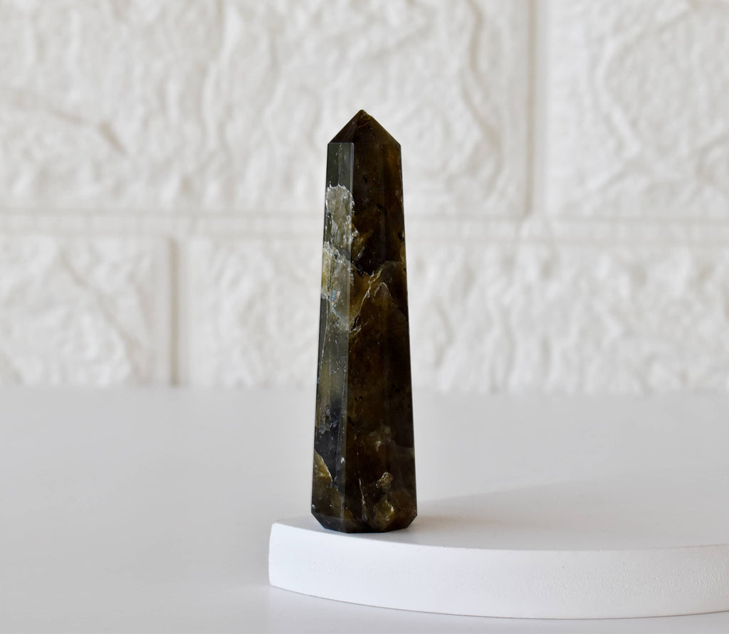 Labradorite Crystal Tower | Healing Obelisk Point | Natural Gemstone Tower
